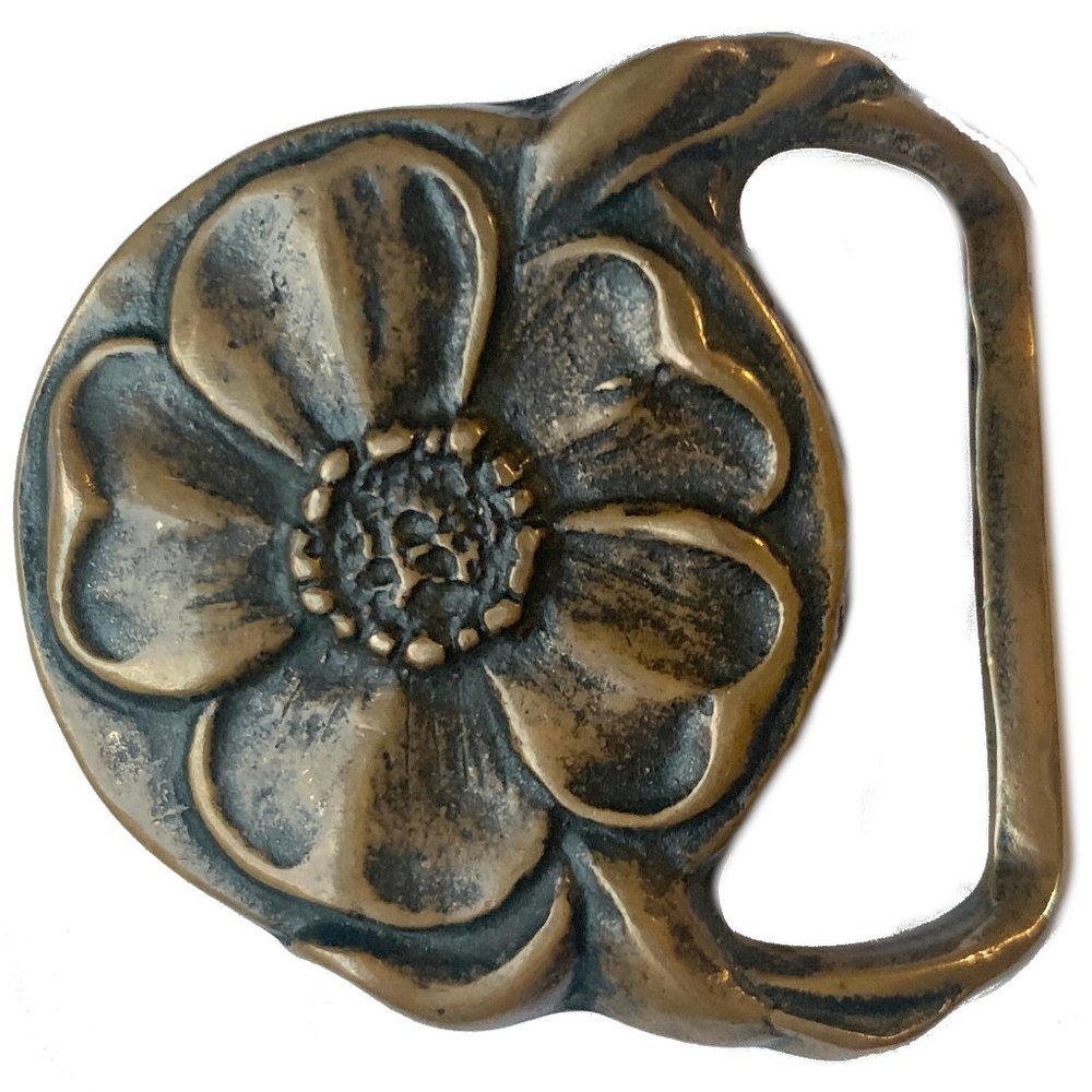Wildflower Tech Ether Belt Buckle Brass Vintage
